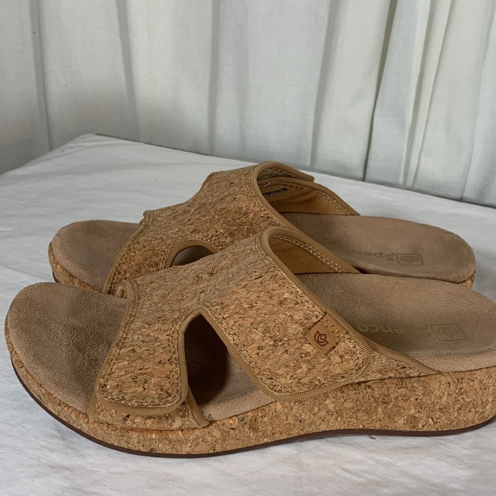 Spenco Kholo Karla Cork Wedge Slide Sandals, 8B - Picture 3 of 8